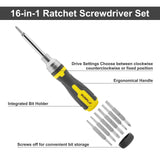 1 x RAW Customer Returns Gunpla 16 in 1 ratchet screwdriver set ratchet screwdriver bit holder 72 teeth with 7 double-ended bits and extension rod screwdriver with bits in the handle - RRP €12.88