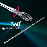 1 x RAW Customer Returns Earwax Removal Set Ear Cleaning Stainless Steel Spiral Earwax Removal Ear Cleaning Set for Adults with Storage Box - RRP €22.8