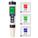 1 x RAW Customer Returns Digital pH Meter 5 in 1 pH Tester EC TDS Salinity pH Meter Electronic Backlight Water Quality Tester IP67 Waterproof 3 Points Auto pH - RRP €26.4