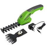 1 x RAW Customer Returns WORKPRO 2-in-1 Lawnmower and Hedge Trimmer, 7.2V Electric Hedge Trimmer with 2 Blades, Grooming Scissors Cutting Width 65 mm, 100mm, Garden Tool, Green, Gray - RRP €40.01