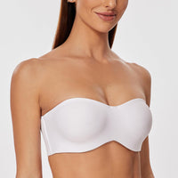 1 x RAW Customer Returns MELENECA Women s Strapless Bra - Underwire, Without Inserts, Plus Size Minimizer Bandeau Bra White 95B - RRP €30.24