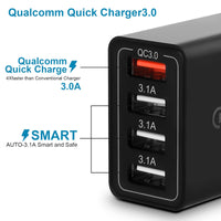 1 x RAW Customer Returns 2 Pack 33W 4-Ports USB Charger with Intelligent QC 3.0 Fast Charger Multiple Charging Plug USB Power Supply for Samsung Galaxy S21 S10 S9 S8 A51, iPhone, iPad, HTC, Motorola, LG and many more - RRP €19.18