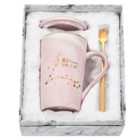 1 x RAW Customer Returns Joymaking Coffee Cup - Pisces - Personalized Constellation Cup Gift for Girlfriend Boyfriend for Birthdays Christmas, Pisces - 400ml Pink - RRP €17.14