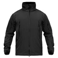 1 x RAW Customer Returns KEFITEVD Softshell Jacket Men s Waterproof with Hood Fleece Lined Jacket Winter Warm Windproof Outdoor Ski Jacket Men s Functional Jacket Winter Jacket Black XL - RRP €67.55