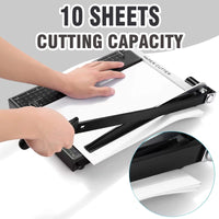 1 x RAW Customer Returns COOCHEER paper cutter, professional A4 photo cutter, lever cutter, paper cutting machine, cutting device for school and office, black, handle length 47 cm - RRP €36.29