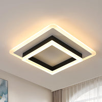 1 x RAW Customer Returns DELIPOP Modern LED ceiling light, 30W 3375LM square ceiling lamp, warm white light 3000K, acrylic ceiling lighting black for bedroom, living room, hallway, kitchen, balcony, 30CM - RRP €20.4