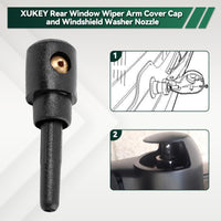 1 x RAW Customer Returns XUKEY rear window wiper arm cover cap windscreen washer nozzle 6Q6955435D 3B9955985A, 2 pieces windscreen wiper nozzle windscreen wiper arm cap for VW Passat Touran Polo Tiguan Golf Caddy Skoda - RRP €24.0