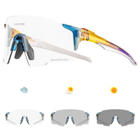 1 x RAW Customer Returns KAPVOE Self-tinting cycling glasses, photochromatic cycling glasses, MTB glasses - RRP €24.88