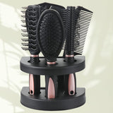 1 x RAW Customer Returns Piece Mirror Hair Comb Set with 5 Hair Brushes for Women Styling Comb Hair Styling Tools Professional Hairdressing Salon Hair Comb and Mirror Kits Haircut Comb Set Brush for Curly Hair Major - RRP €17.03