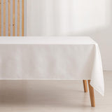 1 x RAW Customer Returns GAMUSI Stain Resistant Geometric Line Tablecloth White 140 x 180 cm - RRP €20.4