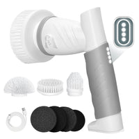 1 x RAW Customer Returns Electric Spin Scrubber Rechargeable Rotating Cleaning Brush Cordless with 5 Heads, IPX7 Waterproof, Bathroom Cleaning Brush, 350RPM Motor Cleaning Brush - RRP €37.36