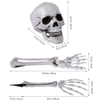 1 x RAW Customer Returns EXCEART Set of 5 Skeleton Bones and Skull Plastic Scary Skeleton for Halloween Decor Props Cemetery Decor Halloween Skeleton with Movable Joints - RRP €21.58