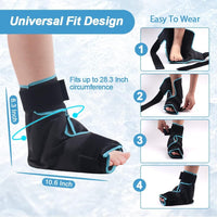 1 x RAW Customer Returns NEWGO cooling cuff foot, cooling shoes, cooling socks feet, ice shoe for injuries, ankles, ice pack, cooling socks, chemotherapy, 1 piece black  - RRP €24.99