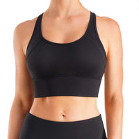 1 x RAW Customer Returns Gotoly Women s Sports Bra Seamless T-Shirt Yoga Bra Removable Pad Bra Sport Bra Underwear with Comfortable Material Black, X-Large  - RRP €24.78