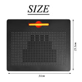 1 x RAW Customer Returns FOCCTS Magnetic Drawing Board Made of Steel Ball, Magnetic Drawing Board with Felt Pen and Steel Ball, Magnetic Drawing Tablet Educational Toy Gift Black  - RRP €22.1