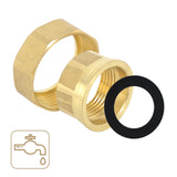 1 x RAW Customer Returns 2 pieces pump screw connection 1 1 2 x 1 , tap extension heating pump flat seal brass screw connection DN25 with 2 sealing rings, seals for circulation pump - RRP €14.11