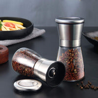 2 x Brand New Salt and pepper mill set with stand with adjustable, corrosion-free ceramic grinder - RRP €40.8