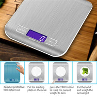 1 x RAW Customer Returns INTIRILIFE Digital Kitchen Scales in Silver - 5kg Electronic Scales for the Kitchen with Tare Function - Waterproof Extremely Precise Kitchen Digital Scales with LCD Display Ideal for Cooking - RRP €13.1