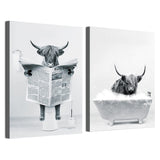 1 x Brand New DLKAJFK Bathroom pictures Animals in the bathtub paintings, black and white animal in the bathroom pictures for bathroom poster home decor, without frame 50 x 70 cm 2  - RRP €24.19