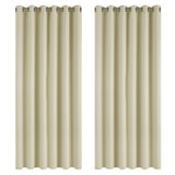 1 x RAW Customer Returns Deconovo Curtain Opaque Blackout Curtain Eyelet Curtain Opaque, 229 x 229 cm Height x Width , Beige, Set of 2 - RRP €56.22