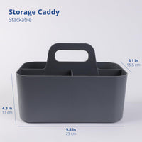 1 x RAW Customer Returns BLUE GINKGO Multipurpose Storage Caddy - Stackable Plastic Caddy with Handle - Cleaning Caddy, Craft Caddy, Desk Caddy, Art Organizers and Storage Rectangle - Gray - RRP €21.62