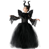 1 x RAW Customer Returns MAXHJX Girls Maleficent Costume with Wings, Princess Tulle Dress, Festival Dress, Angel Wings, Halloween Carnival Fancy Dress Party Dress Outfits XL 135-155 cm  - RRP €39.95