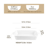 1 x RAW Customer Returns MALACASA, Bake.Bake series, large casserole dish 37.5 cm with 3 liters for 4-6 people, ceramic casserole dishes for lasagne, tiramisu, casseroles more, square - white - RRP €35.99