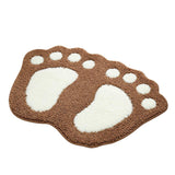 1 x RAW Customer Returns SHANNA Non-Slip Bath Mat Bathroom Shower Rug Carpet Cute Big Feet Absorbent Doormat Floor Mat Living Room Sofa Cushion Foot Pad Rug Brown, 40x60cm  - RRP €14.36