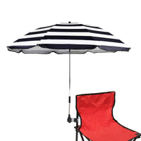 1 x RAW Customer Returns STARRY CITY parasol for chair with adjustable clamp, surface 115cm, with umbrella clip attachment for patio chairs, beach chairs, deck chairs, wheelchairs, golf carts B-stripe  - RRP €33.26