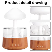 1 x RAW Customer Returns OKYUK Cloud Humidifier, 450ml Essential Oil Diffuser with 7 Colors LED Lights Nano Mist Diffuser and Humidifier for Home Office Room Kids Room 08 Wood Grain  - RRP €59.99