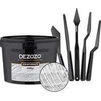 1 x RAW Customer Returns Dezozo fine structure paste in a bucket - white - filler modeling paste for artists supplies. Modeling clay modeling paste with fine grains. With 5-piece plastic spatula set 3500gr  - RRP €34.76