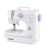 1 x RAW Customer Returns Electronic Sewing Machine, Mini Portable Sewing Machine, with 12 Different Stitches and Foot Pedal, Semi-Automatic, Double Threads-Single Needle-Single Head Machine, Model 505 - RRP €54.79