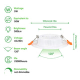 1 x RAW Customer Returns Recessed LED Spotlights for Plasterboard, 5W Equivalent to 40W, Cold White Light 6000K Ultra-thin Ceiling Lights for Indoor Plasterboard, Round Metal, Slim Downlights, Hole 75-95mm, Set of 36 - RRP €89.99