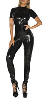 1 x Brand New SEAUR Sexy Bodysuit Women s Leather Jumpsuit Women Slim Fit Cosplay Long Nightclub One-Piece Sleepwear Jumpsuit Lingerie Jumpsuit Cat Costume - RRP €45.99