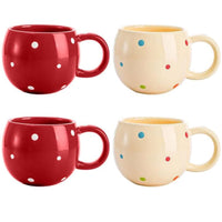 2 x Brand New Cedilis 4 x 400ml Ceramic Coffee Mugs, Ceramic Cereal Bowls, Wide Mouth Cups for Soup, Tea, Hot Cocoa, Hot Chocolate, Cappuccino, Kids Soup Cereal Bowls, Microwave Safe - RRP €27.22