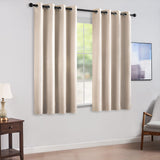 1 x RAW Customer Returns Topfinel 100 Blackout Curtains Opaque Curtains with Eyelets Beige Curtain Short Set of 2 140 x 160 cm Decoration Living Room Children s Room - RRP €33.99