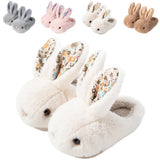 1 x Brand New Nasogetch slippers children girls plush slippers winter warm cuddly with cute bunny beige 24 170mm 25 26EU - RRP €18.47