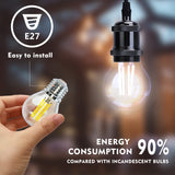 1 x RAW Customer Returns Aigostar LED light bulb, E27 LED 4W vintage cold white bulb, 470 lumen 6500K, beam angle 360 , vintage transparent, flicker-free, not dimmable, pack of 5 - RRP €14.11