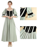 1 x RAW Customer Returns Fiamll Medieval Clothing Women Renaissance Medieval Party Costume Maxi Dress Victorian Green M - RRP €46.38