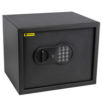 1 x RAW Customer Returns Homesafe HV30E safe with key, electronic furniture safe, document safe, electronic safe for home, shop, office, hotel, money, 30x38x30cm HxWxD , carbon satin black - RRP €89.87