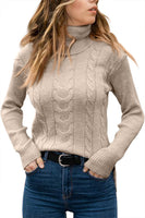 1 x RAW Customer Returns GeGekoko Women s Turtleneck Knitted Long Sleeve Soft Sweater Beige XL - RRP €45.99