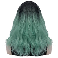 5 x Brand New Halloween Wig Green for Women Long Curly Wigs with Gothic Necklace Carnival Costume Synthetic Hair Ombre Wig V021H - RRP €90.2