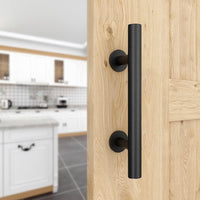 1 x RAW Customer Returns WINSOON Sliding Door Handles 30cm Black Fittings with Flush Finger Pull, Large, Rustic, for Gates, Garages, Cabinets - RRP €20.0