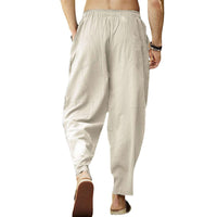 1 x RAW Customer Returns Cooleep Men s Summer Linen Pants Casual Lightweight Stretch Yoga Beach Trousers Khaki L - RRP €27.98