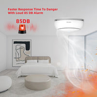 1 x RAW Customer Returns HEIMAN WLAN Smart Smoke Detector with 10-year lifespan, Wi-Fi fire alarm with replaceable lithium battery, DIN EN14604, 85 dB alarm, mute button, white - RRP €32.99