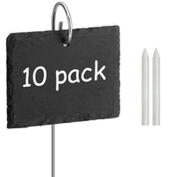 1 x RAW Customer Returns Poeland slate plant signs Weatherproof, reusable Set of 10 slate signs with metal rod - RRP €22.18