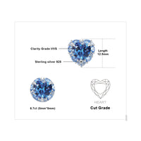 1 x RAW Customer Returns JewelryPalace Heart Love 5ct Blue Zirconia Created Spinel Stud Earrings Silver 925 Women, Jewelry Set Women, Earrings Silver with Gemstone Girls, Stud Earrings with Stone Gift for Girlfriend - RRP €37.68