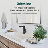 1 x RAW Customer Returns Briwellna Instant Hot Water Tap for Bathroom, Tankless Electric Water Heater Tap, Electric Tap with Digital Display Fast Heating Water Sink Tap Black  - RRP €79.99