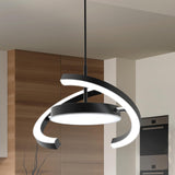 1 x RAW Customer Returns LED hanging light dining table pendant light, black dimmable with remote control pendant lamp 3000-6000K height adjustable Saturn ring design for dining room, living room, kitchen island, bedroom, foyer - RRP €80.66