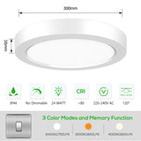 1 x RAW Customer Returns ALUSSO LED ceiling light 24W, 30CM LED ceiling lamp flat round, IP44 bathroom lamp, 3 colors switchable warm white 3000K neutral white 4000K cold white 6400K for bathroom living room bedroom kitchen - RRP €23.99